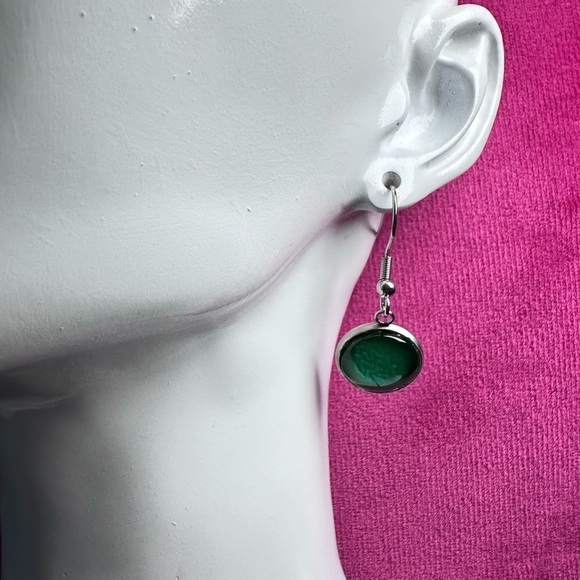 Vibrant Multicolor Pendant and Earring Set Handmade Jewelry Acrylic Paint 4175 - Picture 9 of 12